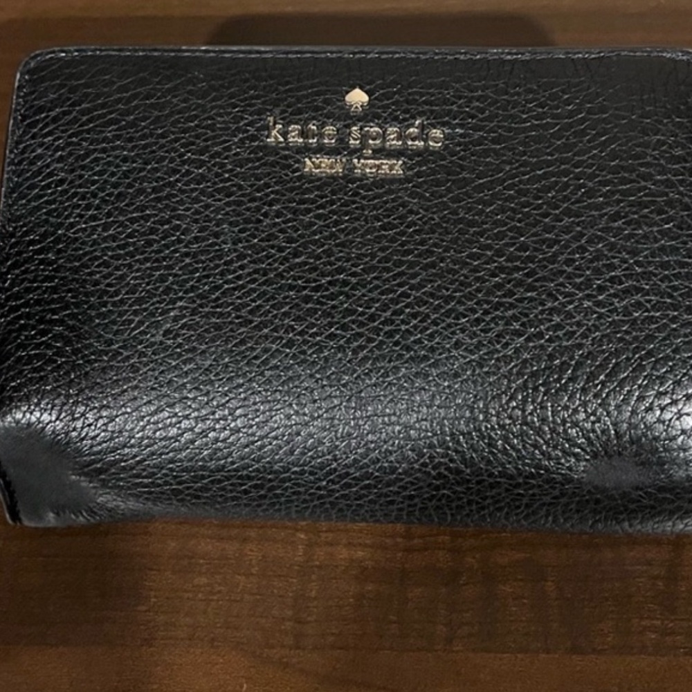 Kate Spade Black Textured Leather Wallet